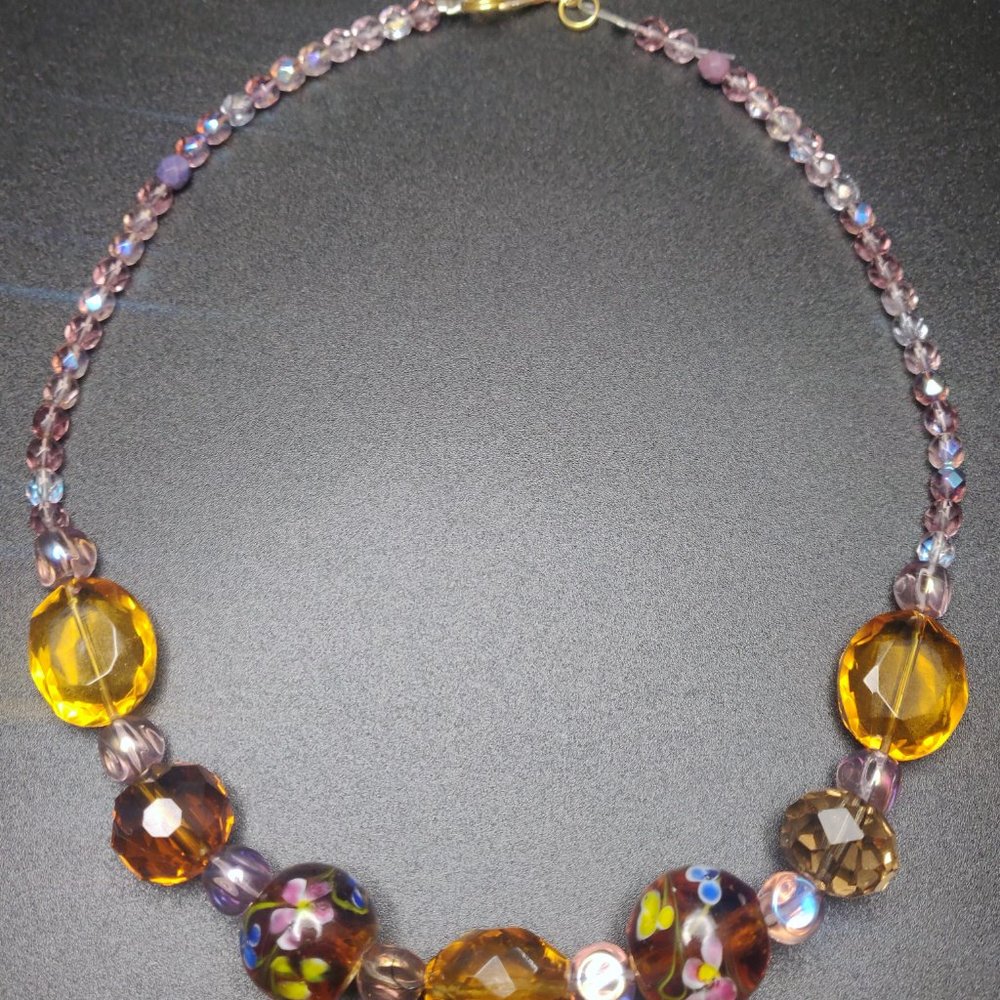 vintage Glass Bead Necklace - Picture 3 of 6